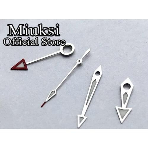 Miuksi silver GMT watch hands luminous hands fit Miyota 8205 8215 821A Mingzhu DG 2813 3804 Sea gull 1612 movement