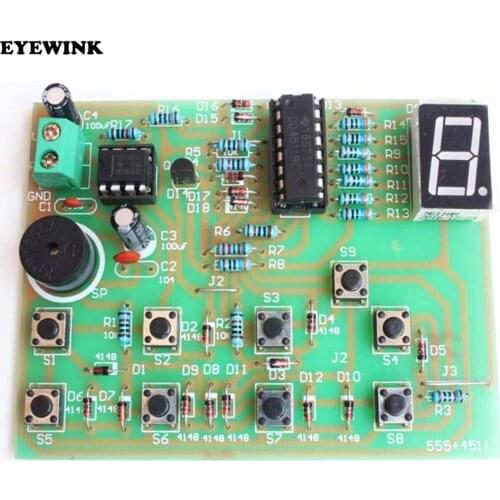 NE555 8Ways Digital Responder Parts Electronic Component CD4511 Welding Practice Board PCB Soldering Practice Experiment DIY Kit