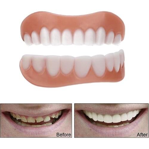 False Teeth Tooth Cover Perfect Laugh Veneers Denture Hygiene Braces Fake For Teeth Tools Cover Paste Cosmetic Oral H7C3