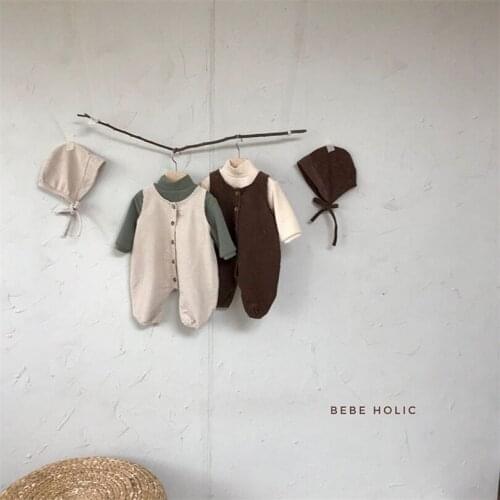 Baby Girls Clothes Spring Newborn Baby Romper jumpsuit Korea Toddler Infant Boys Romper Jumpsuit Corduroy Baby Overalls With Hat