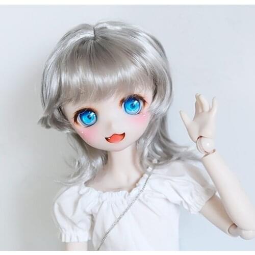 BJD doll wig is suitable for 1/3 1/4 size medium length imitation mohair soft silk doll accessories