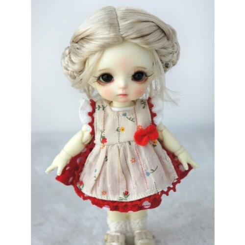 Doll wigs JD177 4-5inch 5-6inch Ballet Braid Bowl Synthetic Mohair Doll Wigs 1/12 1/8 Tiny Doll accessories