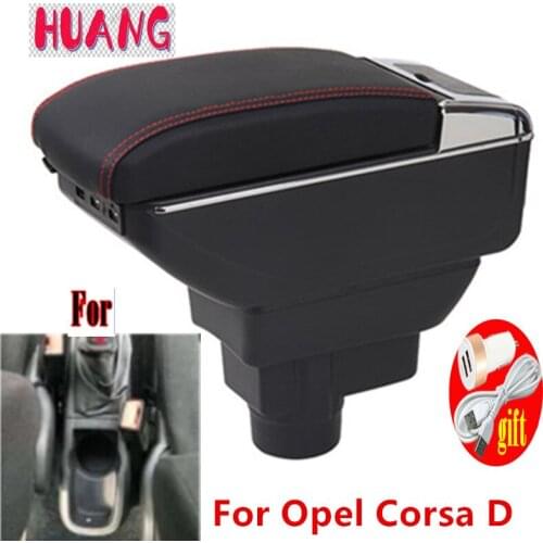 For Opel Vauxhall Corsa D Armrest For Opel Vauxhall Corsa D Arm Rest Dual Layer Storage Box Decoration Car Styling