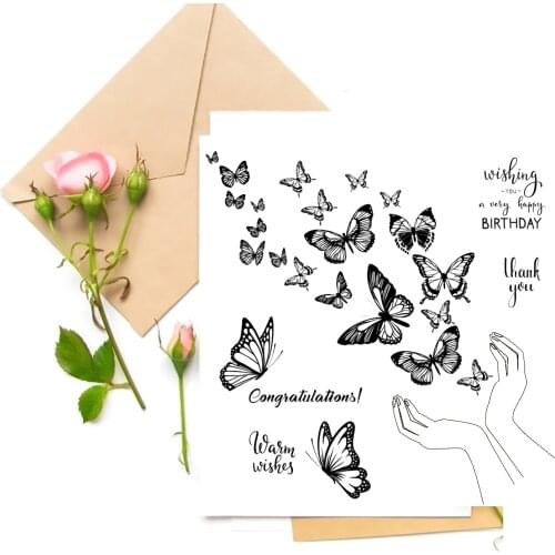 Flying Butterflies Transparent Clear Stamps For DIY Scrapbooking/Card Making Stamps Fun Decoration Supplies