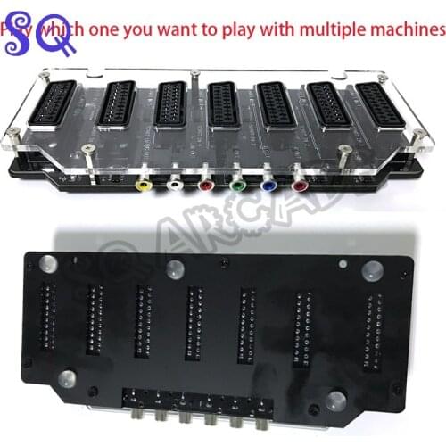 6 Input 1 Output EUR RGBS Scart Distributor RCA SVHS AV TV Audio Converter Divider Auto switcher for md/sfc/ps123/ss/dc/box