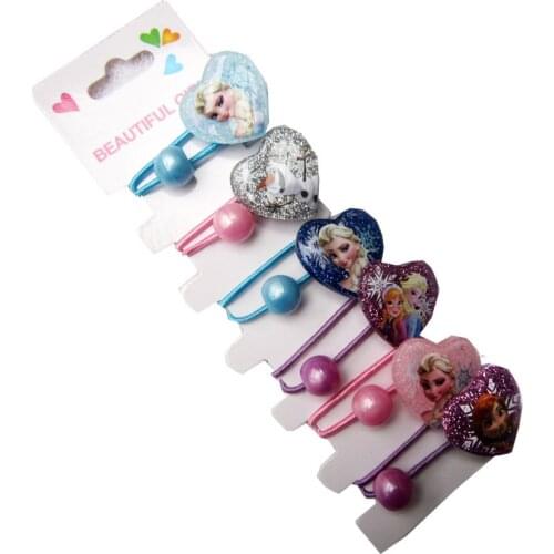 6 Pieces Frozen 2 Elsa Queen Hairpin Rubber Band Hair Accessories Girls Headdress Cosplay Party Hair Clips Gifts For Children
