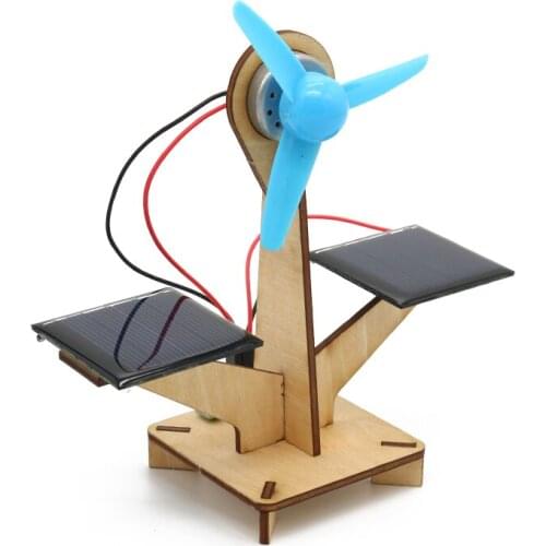 Manual solar fan technology small production scientific assembly model maker education experimental materials