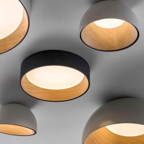 Modern minimalist LED restaurant round ceiling light Nordic creative acrylic study ceiling lamp iron warm bedroom corridor lamps