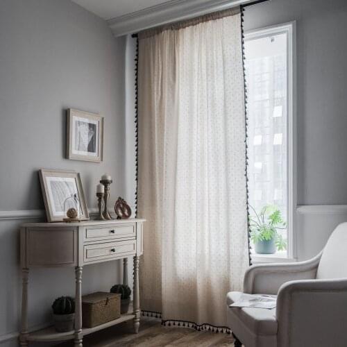 Curtains for living room vintage line cotton curtains for bedroom Window Curtain Drapes
