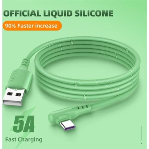 Robotsky 5A Fast Charging USB Type C Cable Liquid Soft Silicone Type C Charger Data Tansmission Cable For Samsung Huawei Xiaomi