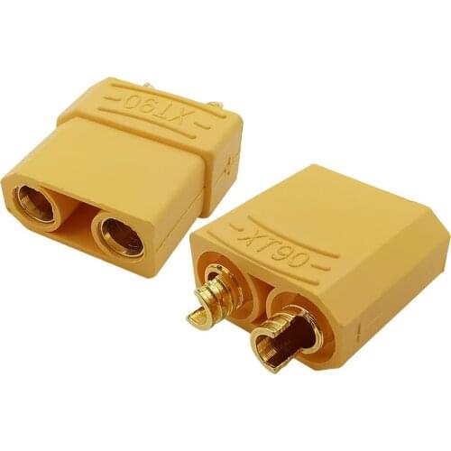 1Pair XT90 Connector XT-90 Plug Male Female Socket Bullet Connectors for RC Battery Controller Toys Quadcopter Parts Yellow
