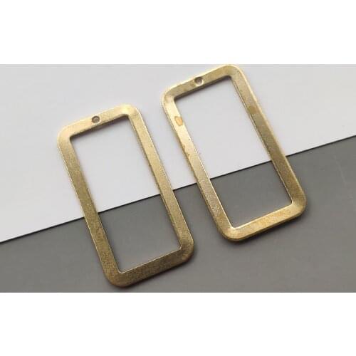 10pcs/Lot Brass Charms Pendant Open Rectangle Frame Pendant Jewelry Diy Fashion Necklace Bracelet Earring Jewelry Making