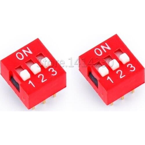 10PCS High Quality DIP Switch 3 bit Way 2.54mm Slide Type Switch 3 Position