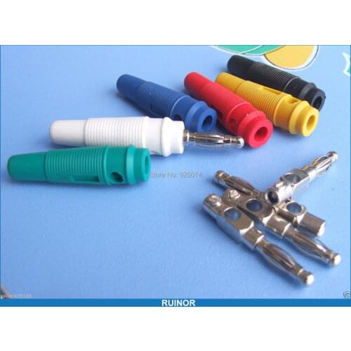 12PC 6 color 4mm Banana Plug for Binding Post Speaker Amplifier Test probe Cable