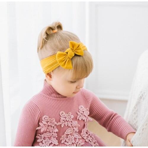 15pcs/lot Knot Bow Nylon Headband Soft Wide Head Wraps One Size Fits All Infant Hair Accessory