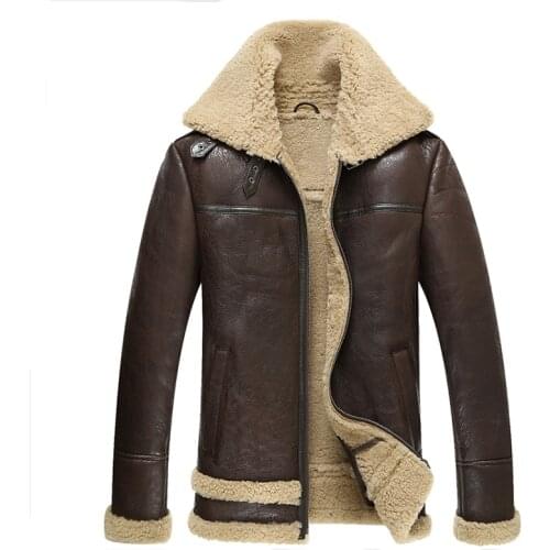 2020 winter mens lamb sheep fur sheepskin surface shearling wool lining biker jacket coat