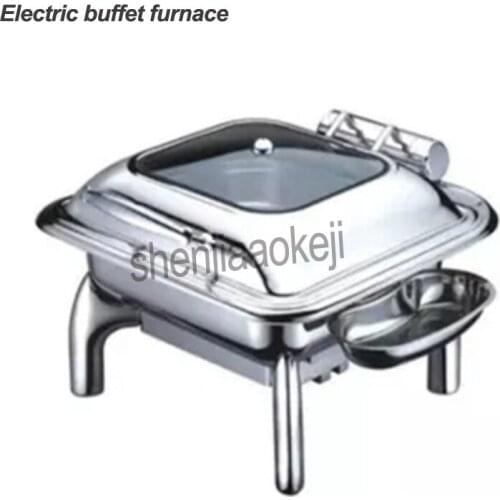 220v Electric heating round Buffet stove Restaurant Square food Insulation furnace Commercial Stainless steel buffet stove 400w