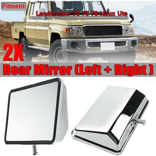 2X Chrome Door Rearview Front Side Mirrors for Toyota Land Cruiser 70 75 78 HILUX UTE