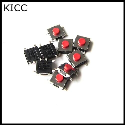 6*6*5mm SMD4 Red Push Button Switch 6x6x5H Touch micro switch 100Pcs