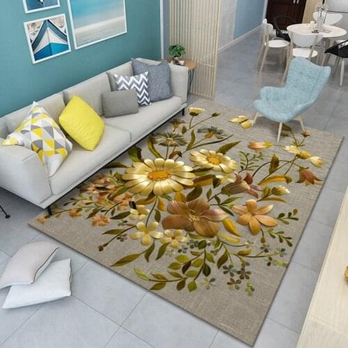 3D Flowers Printing Big Carpets for Living Room Bedroom Large Area Rugs Bedside Balcony Floor Mat Home Decoration Christmas gift