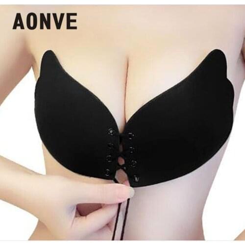 Aonve Adhesive Brassiere Invisible Bras Women Silicone Bralette Strapless Backless Brasier Mujer Ladies A-F Cup Sutyen