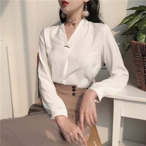 Cheap wholesale 2019 new autumn winter Hot selling womens fashion casual chiffon shirt BW58