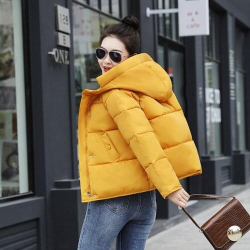 Fad New Arrival Winter Short Parka Women Solid Loose Jacket Coats Plus Size Cotton Pdded Hooded Thick Outwear Chaquetas Mujer