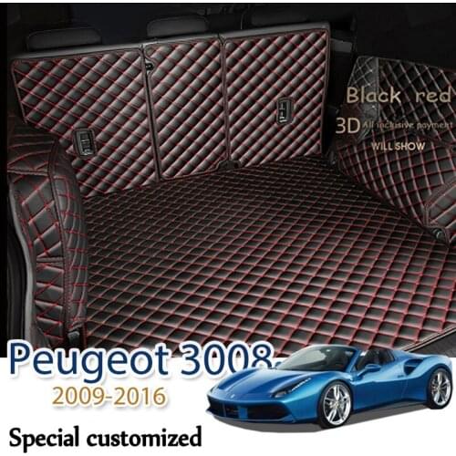 The Trunk Cargo Leather Liner Car Boot Liner Cargo Compartment Floor Carpet Mud For Peugeot 3008 2009-2016