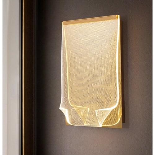 Modern Transparent Acrylic Square Wall Lamp Minimalist Living Room Bedroom Corridor Aisle Background Wall Sconce Indoor Lighting