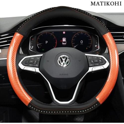 MATIKOHI Carbon Fiber Leather Car Steering Wheel Cover For Infinitis Q30 Q50 FX35 QX50 QX56 QX60 QX70 FX G25 G37