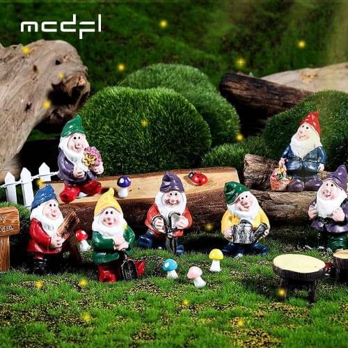 MCDFL Gnome Yard Fairy Garden Decoration Outdoor Miniatures Decorative Figures Flower Pots Kawaii Room Home Decor Accessories