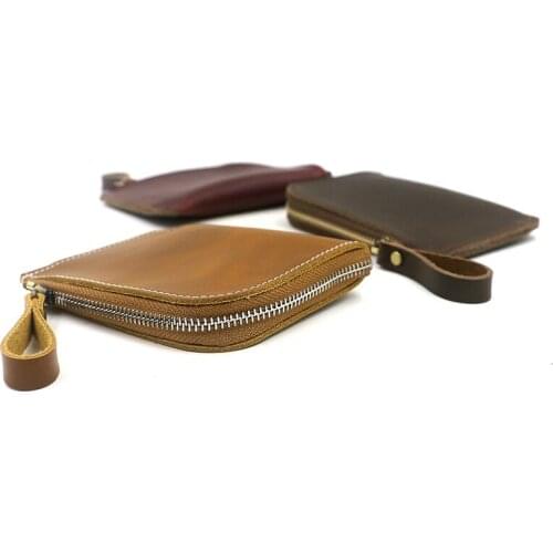 Men Leather Wallet Multi Functional Zipper Leather Coin Purse Card Wallet