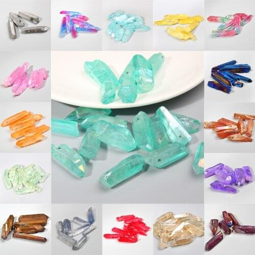 Multicolor Natural Quartz Raw Stick Beads Rainbow Dream Top Drilled Point Jewelry Accessorines For Hairpin Necklace Wedding DIY