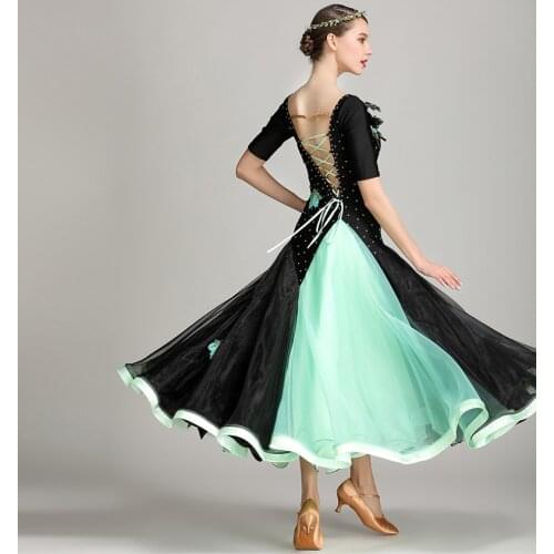 New black flamenco dress spanish dance costume ballroom dance competition dresses ballroom dance dresses waltz tango dancewear