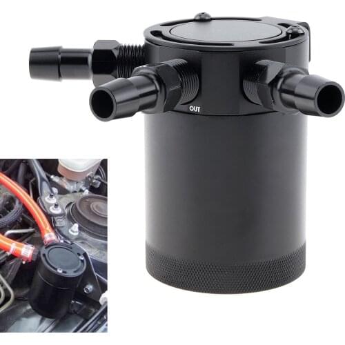 Durable 3Port Oil Catch Can Universal Racing Baffled Tank Auto Vehicle Replacement Air-Oil Separator 3 hole breathable Kettle