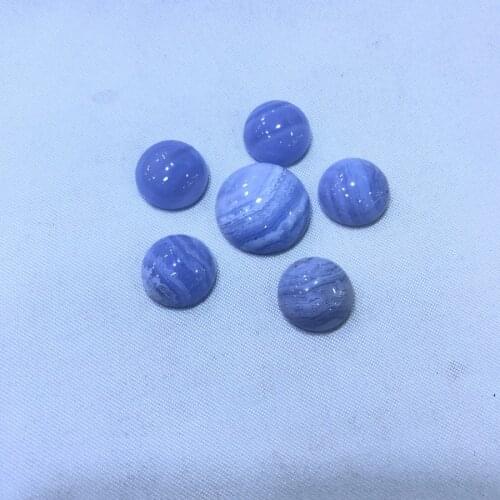 Sale 5pcs/lot Natural Blue Lace Agates,Blue Chalcedony Bead Cabochons 6mm8mm 10mm 12mm 15mm 20mm 25mm Round Gem stone Ring Face
