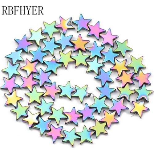 Hematite Natural Stone Multicolored Five-Pointed Star Spacers Loose Beads For Charm Jewelry Making Diy Accessories 4/6/8/10mm