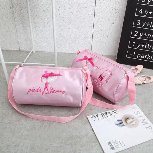 Girls Dance Bags Kid Ballet Dance Bags Embroidered Sequins Ballet Shoes Design Ballet Bags Pink Ballerina Dancing Bags For Kid