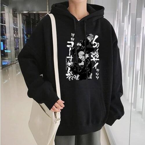 Japanese Anime Jujutsu Kaisen Print Hoodies Yuji Itadori Kugisaki Nobara Streetwear Sweatshirt Cartoon Pullover Hoodies For Men