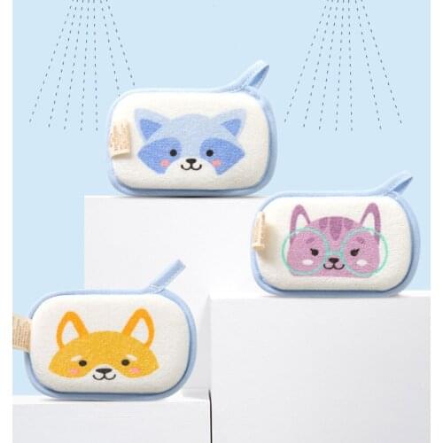 Comfortable and soft baby shower cotton cute cartoon baby shower sponge bath ball bath wipe newborn shampoo sponge bath towel