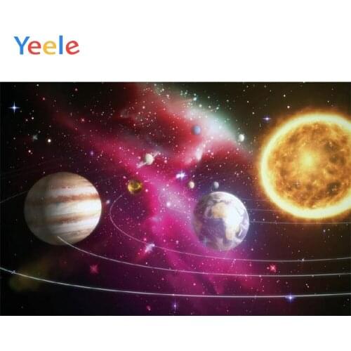 Yeele Vinyl Sun Earth Planet Solar System Children Birthday Party Photograph Backdrop Boy Photocall Background Photo Studio