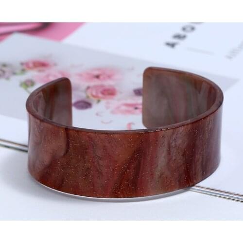 Vintage Acrylic Bangles Bracelets Big Cuff Bangle Round New Fashion Charm Jewelry Bracelet Luxury Accessories for Women Pulseira