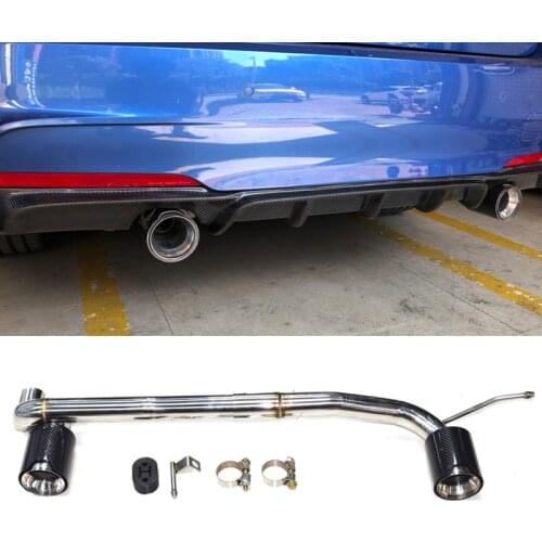 1 to 2 Modified Car Rear Exhaust Pipe Muffler Carbon Fiber exhaust fit BMW F30 3 Series 320i 318i 330i 428i 425i 430 M sport