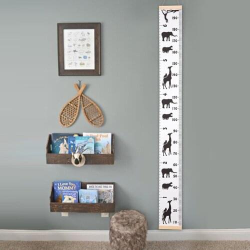 1 PCS Wood Canvas Hanging Baby Child Kids Growth Chart Height Measure Ruler Wall Sticker Bedroom Home Decorative Painting