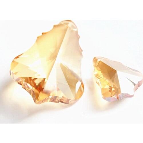 Free Rings 144PCS Factory Price 50mm Champagne Christmas Tree Shape K9 Crystal Chandelier Pendants for DIY Wedding Decoraton