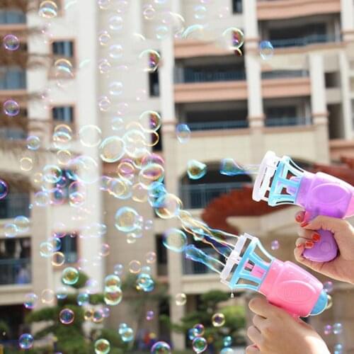 2 In 1 Bubble Blower Machine Toy Kids Soap Water Bubble Gun Cartoon Water Gun Gift For Kids Children Manual Gun Blower Outdoor