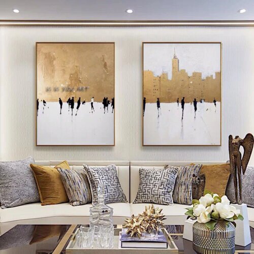 Handmade Abstract Oil Painting Contemporary Large Size Canvas Wall Art Figure Minimalist Decoration Modern Living Room
