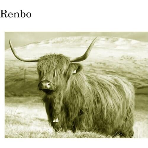 Diy 5D Diamond Painting Highland Cattle Cross Stitch Full Drill Square Diamond Mosaic Embroidery Animal Handmade Home Decoration