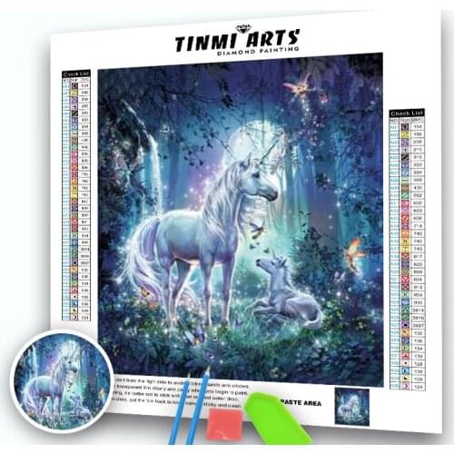 5D Full Drill Round Diamond Painting Embroidery Unicorn Mosaic Picture Cross Stitch Animal Wall Decor Home Decoration