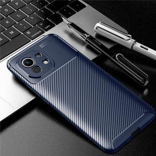 For Xiaomi Mi 11 Smartphone case carbon fiber texture For Xiaomi Mi11 protective cover Bumper soft phone shell coque mi11 cases
